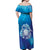 Marshall Islands Manit Day Off Shoulder Maxi Dress Tribal Dolphin With Marshall Seal - Polynesian Pride