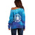 Marshall Islands Manit Day Off Shoulder Sweater Tribal Dolphin With Marshall Seal - Polynesian Pride