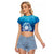 Marshall Islands Manit Day Raglan Cropped T Shirt Tribal Dolphin With Marshall Seal - Polynesian Pride