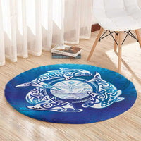 Marshall Islands Manit Day Round Carpet Tribal Dolphin With Marshall Seal LT05 - Polynesian Pride