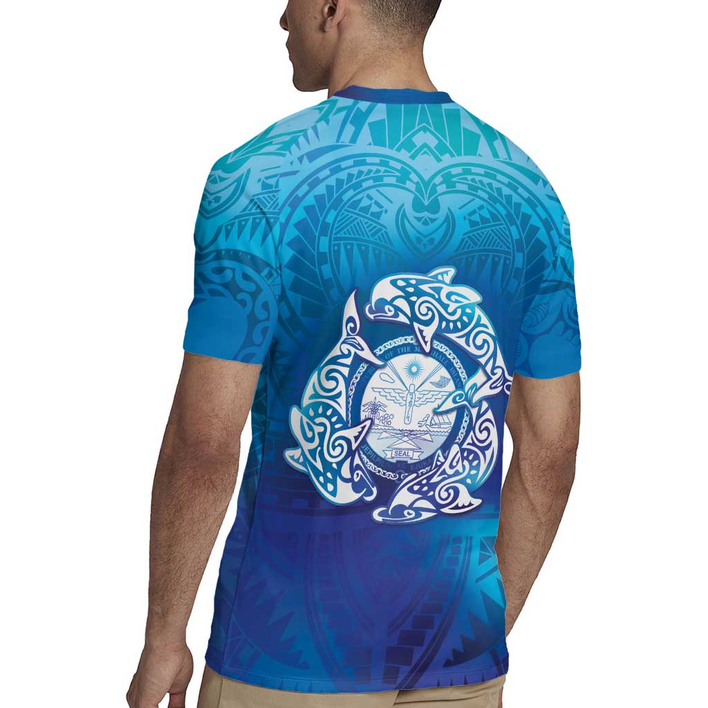 Marshall Islands Manit Day Rugby Jersey Tribal Dolphin With Marshall Seal LT05 - Polynesian Pride