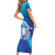 Marshall Islands Manit Day Short Sleeve Bodycon Dress Tribal Dolphin With Marshall Seal - Polynesian Pride
