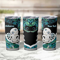 Personalized Aotearoa New Zealand Tumbler Cup Paua Shell Fern Koru With Maori Hei Tiki LT05 - Polynesian Pride