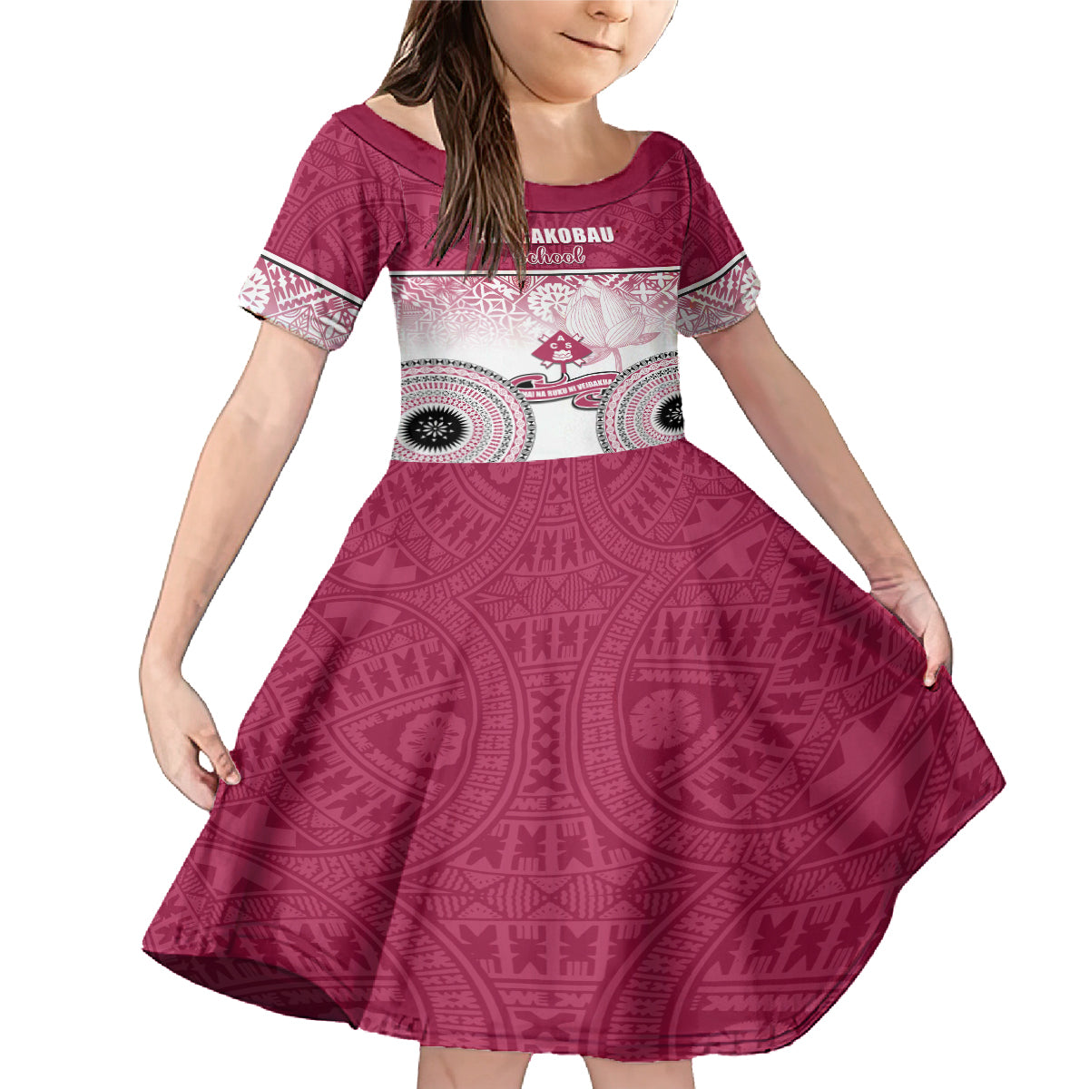 Adi Cakobau School Family Matching Mermaid Dress and Hawaiian Shirt 75th Anniversary LT05 Daughter's Dress Pink - Polynesian Pride