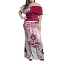 Adi Cakobau School Family Matching Off Shoulder Maxi Dress and Hawaiian Shirt 75th Anniversary LT05 Mom's Dress Pink - Polynesian Pride
