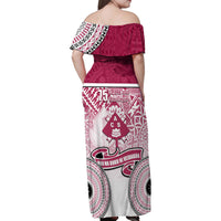Adi Cakobau School Family Matching Off Shoulder Maxi Dress and Hawaiian Shirt 75th Anniversary LT05 - Polynesian Pride