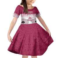 Adi Cakobau School Family Matching Summer Maxi Dress and Hawaiian Shirt 75th Anniversary LT05 Daughter's Dress Pink - Polynesian Pride