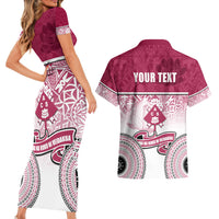 Personalized Adi Cakobau School Couples Matching Short Sleeve Bodycon Dress and Hawaiian Shirt With Fijian Tapa Pattern LT05 - Polynesian Pride