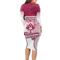 Personalized Adi Cakobau School Long Sleeve Bodycon Dress With Fijian Tapa Pattern LT05 - Polynesian Pride