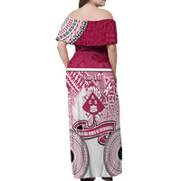 Personalized Adi Cakobau School Off Shoulder Maxi Dress With Fijian Tapa Pattern LT05 - Polynesian Pride