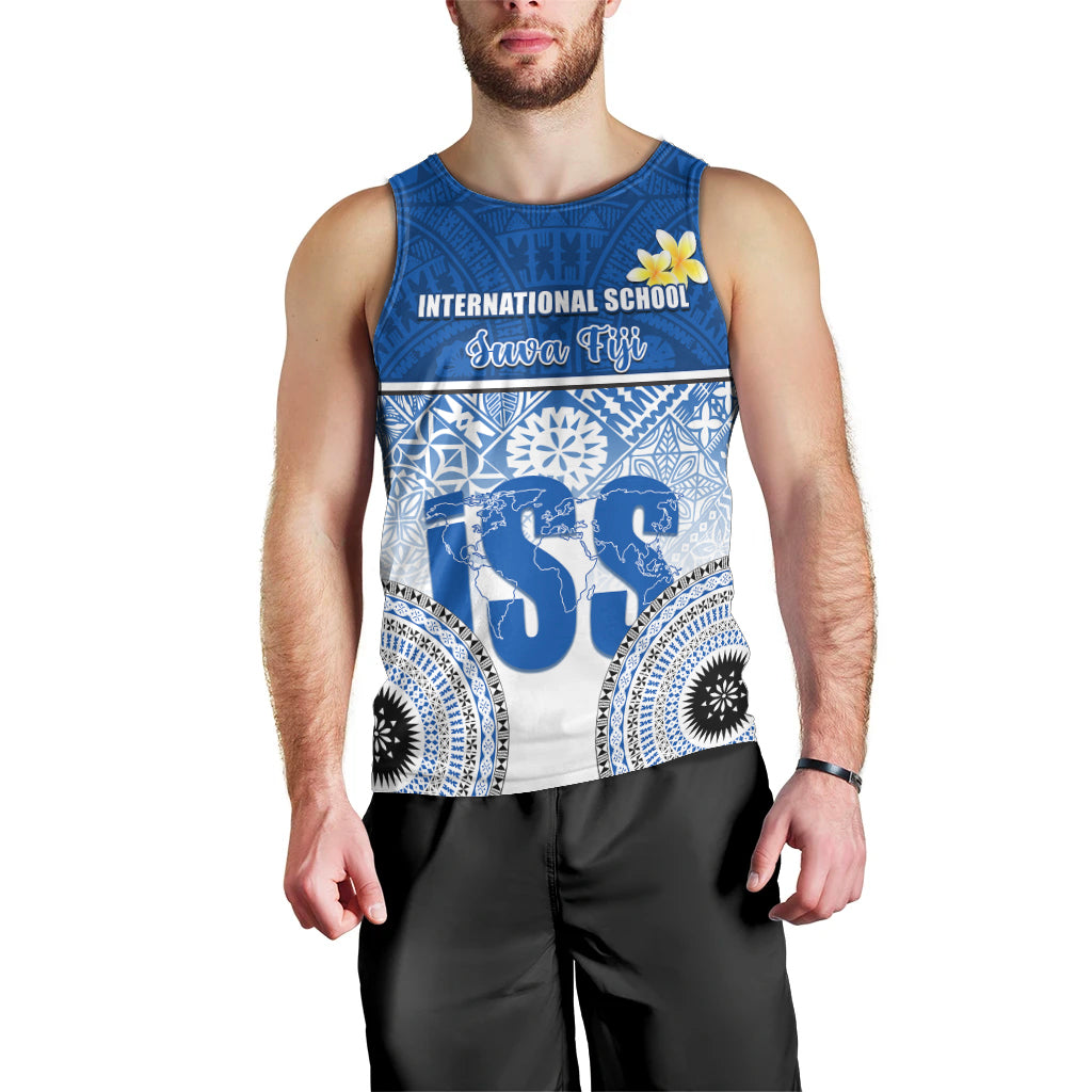 Personalized International School Suva Men Tank Top With Fijian Tapa Pattern LT05 - Polynesian Pride