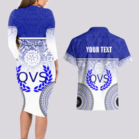 Personalized Queen Victoria School Couples Matching Long Sleeve Bodycon Dress and Hawaiian Shirt With Fijian Tapa Pattern LT05 - Polynesian Pride