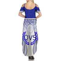 Personalized Queen Victoria School Family Matching Summer Maxi Dress and Hawaiian Shirt With Fijian Tapa Pattern LT05 - Polynesian Pride
