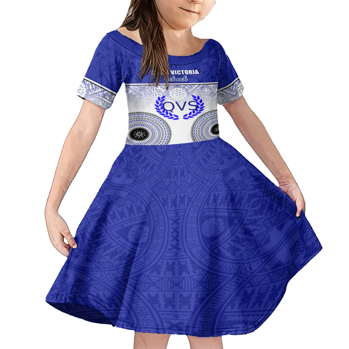 personalized-queen-victoria-school-kid-short-sleeve-dress-with-fijian-tapa-pattern