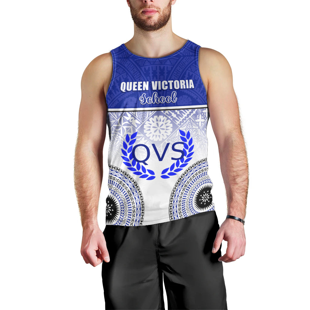 Personalized Queen Victoria School Men Tank Top With Fijian Tapa Pattern LT05 - Polynesian Pride