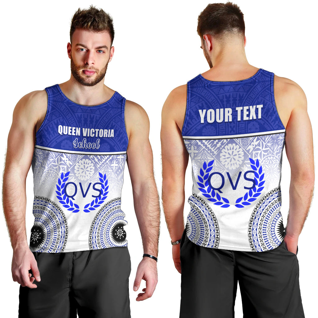Personalized Queen Victoria School Men Tank Top With Fijian Tapa Pattern LT05 - Polynesian Pride