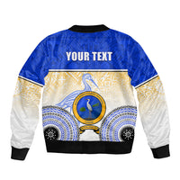 Personalized Ratu Kadavulevu School Sleeve Zip Bomber Jacket With Fijian Tapa Pattern LT05 - Polynesian Pride