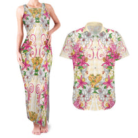 Hawaii Palaka Couples Matching Tank Maxi Dress and Hawaiian Shirt Yellow Tribal Pattern With Tropical Flowers LT05 Yellow - Polynesian Pride