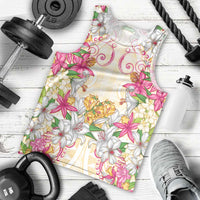 Hawaii Palaka Men Tank Top Yellow Tribal Pattern With Tropical Flowers LT05 - Polynesian Pride