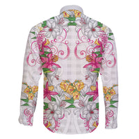 Hawaii Palaka Family Matching Short Sleeve Bodycon Dress and Hawaiian Shirt White Tribal Pattern With Tropical Flowers LT05 - Polynesian Pride