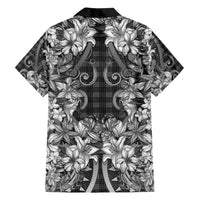 Hawaii Palaka Family Matching Puletasi and Hawaiian Shirt Black Tribal Pattern With Tropical Flowers LT05 - Polynesian Pride