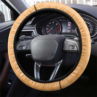 Hawaii Peach Palaka Steering Wheel Cover With Tapa Pattern Tropical Flowers - Polynesian Pride
