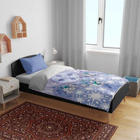 Hawaii Violet Palaka Bedding Set With Tapa Pattern Tropical Flowers - Polynesian Pride