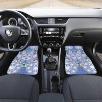 Hawaii Violet Palaka Car Mats With Tapa Pattern Tropical Flowers - Polynesian Pride