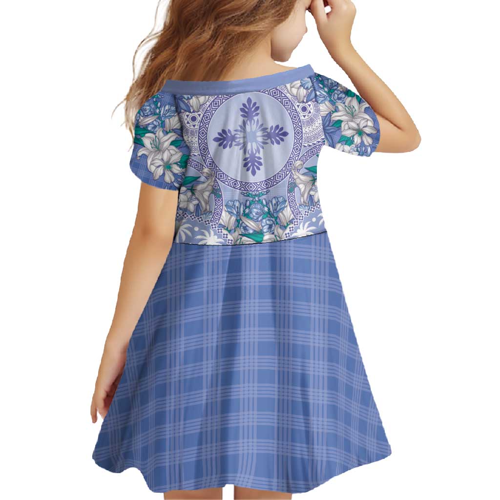 Hawaii Violet Palaka Family Matching Mermaid Dress and Hawaiian Shirt With Tapa Pattern Tropical Flowers LT05 - Polynesian Pride
