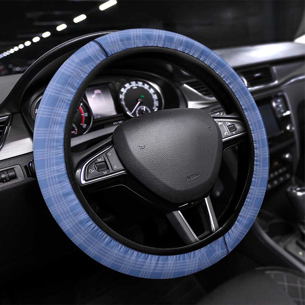 Hawaii Violet Palaka Steering Wheel Cover With Tapa Pattern Tropical Flowers LT05 Universal Fit Violet - Polynesian Pride