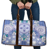 Hawaii Violet Palaka Travel Bag With Tapa Pattern Tropical Flowers LT05 Violet - Polynesian Pride