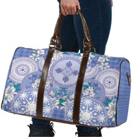 Hawaii Violet Palaka Travel Bag With Tapa Pattern Tropical Flowers LT05 - Polynesian Pride