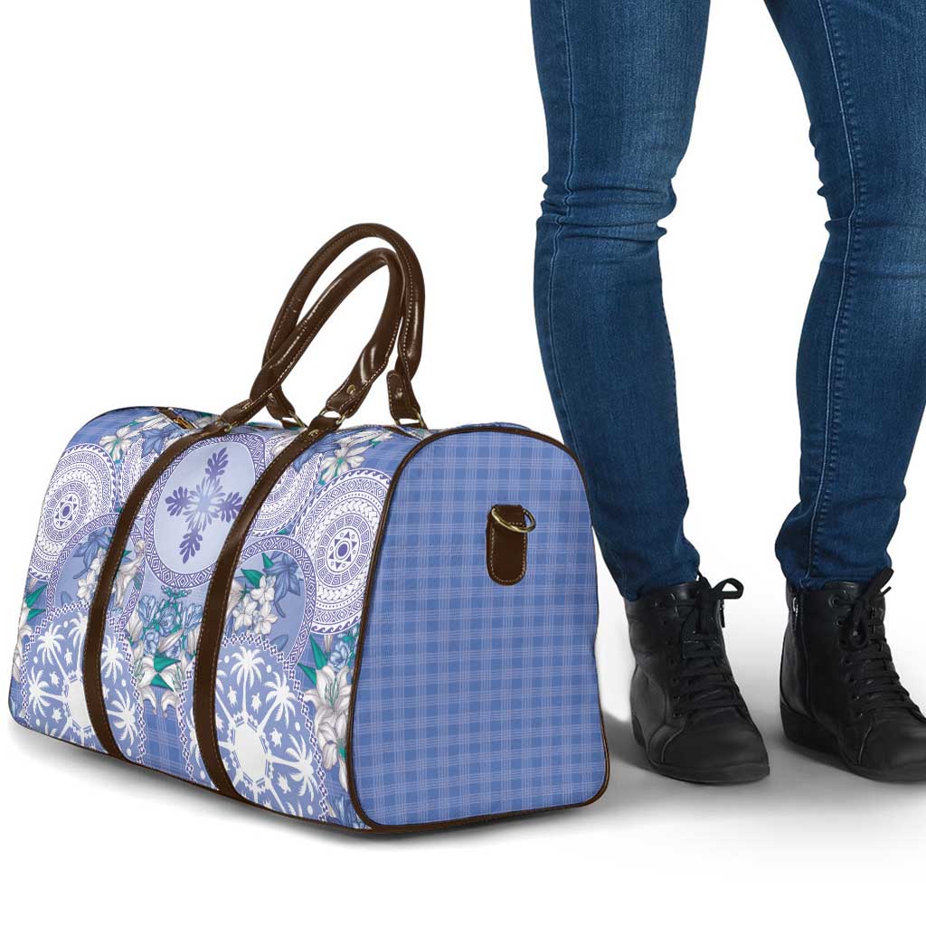 Hawaii Violet Palaka Travel Bag With Tapa Pattern Tropical Flowers LT05 - Polynesian Pride