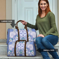 Hawaii Violet Palaka Travel Bag With Tapa Pattern Tropical Flowers LT05 - Polynesian Pride