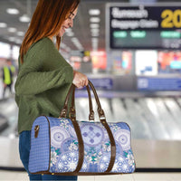 Hawaii Violet Palaka Travel Bag With Tapa Pattern Tropical Flowers LT05 - Polynesian Pride
