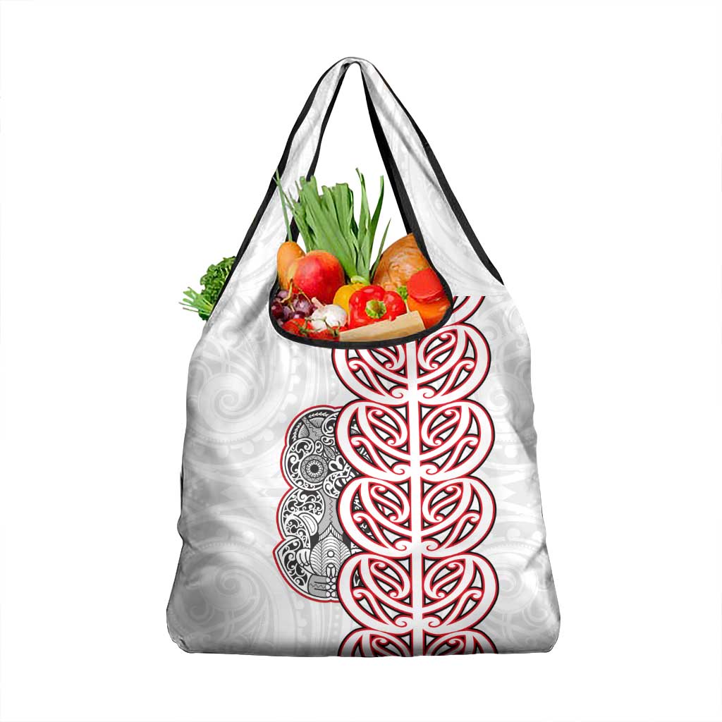 Aotearoa New Zealand Grocery Bag Maori Marae Pattern Tiki LT05 1-pack One Size White - Polynesian Pride