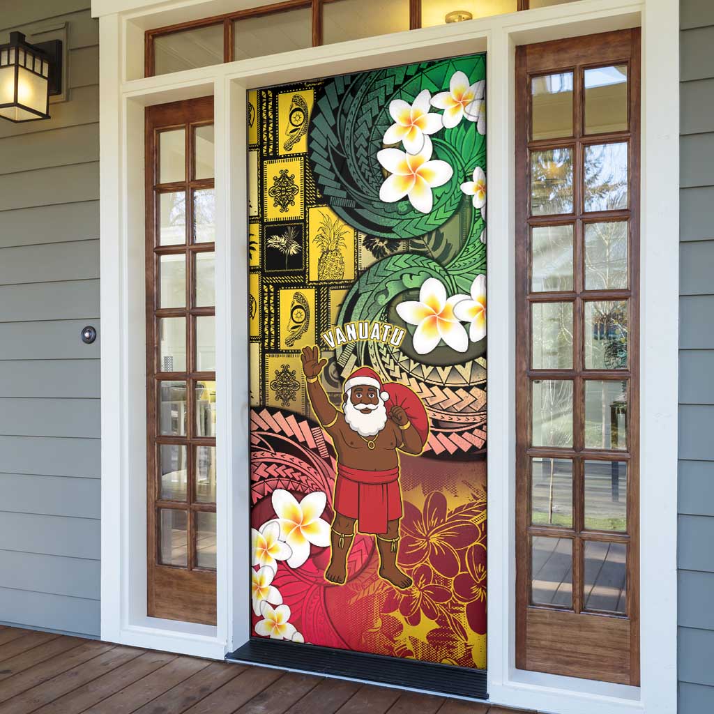 Vanuatu Christmas Door Cover Ni-Van Santa Retro Style LT05 - Polynesian Pride