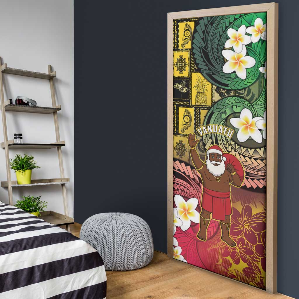 Vanuatu Christmas Door Cover Ni-Van Santa Retro Style LT05 - Polynesian Pride