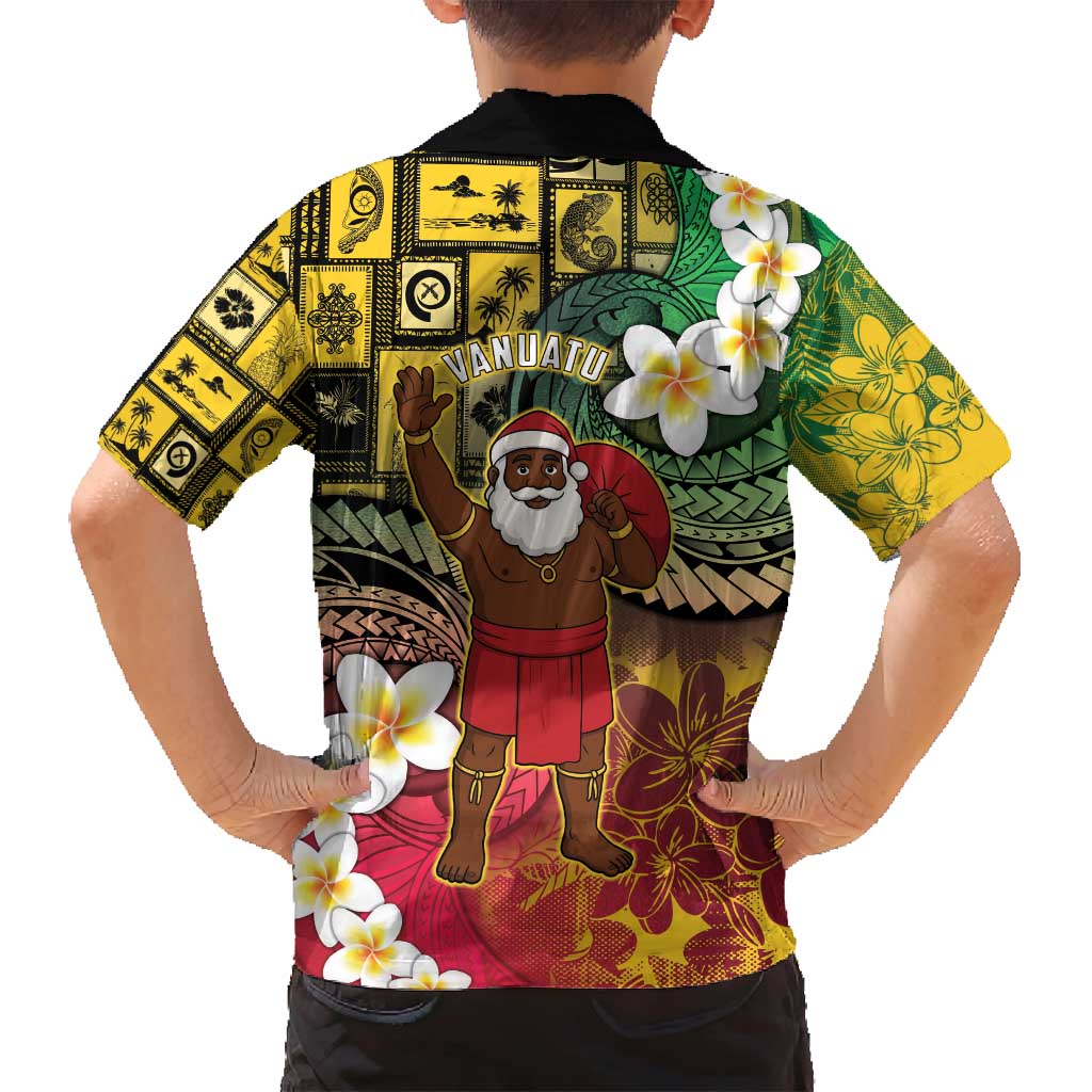Vanuatu Christmas Family Matching Long Sleeve Bodycon Dress and Hawaiian Shirt Ni-Van Santa Retro Style LT05 - Polynesian Pride