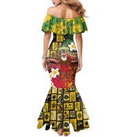 Vanuatu Christmas Family Matching Mermaid Dress and Hawaiian Shirt Ni-Van Santa Retro Style LT05 - Polynesian Pride