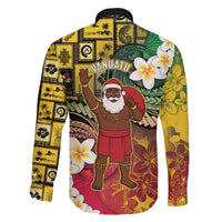 Vanuatu Christmas Family Matching Off The Shoulder Long Sleeve Dress and Hawaiian Shirt Ni-Van Santa Retro Style LT05 - Polynesian Pride