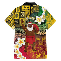 Vanuatu Christmas Family Matching Off Shoulder Short Dress and Hawaiian Shirt Ni-Van Santa Retro Style LT05 - Polynesian Pride