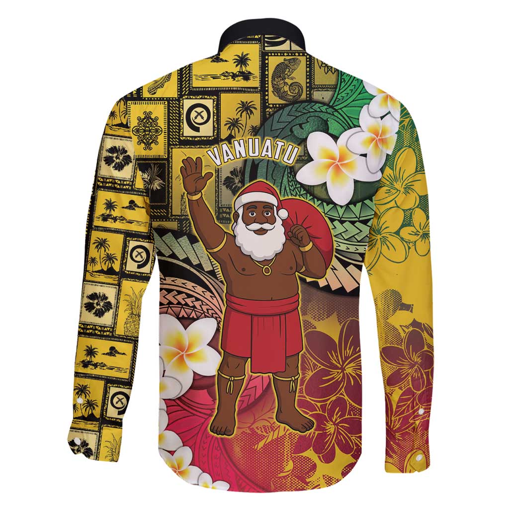 Vanuatu Christmas Family Matching Off Shoulder Short Dress and Hawaiian Shirt Ni-Van Santa Retro Style LT05 - Polynesian Pride