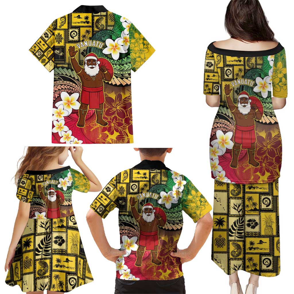 Vanuatu Christmas Family Matching Puletasi and Hawaiian Shirt Ni-Van Santa Retro Style LT05 - Polynesian Pride