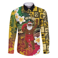 Vanuatu Christmas Family Matching Short Sleeve Bodycon Dress and Hawaiian Shirt Ni-Van Santa Retro Style LT05 Dad's Shirt - Long Sleeve Colorful - Polynesian Pride