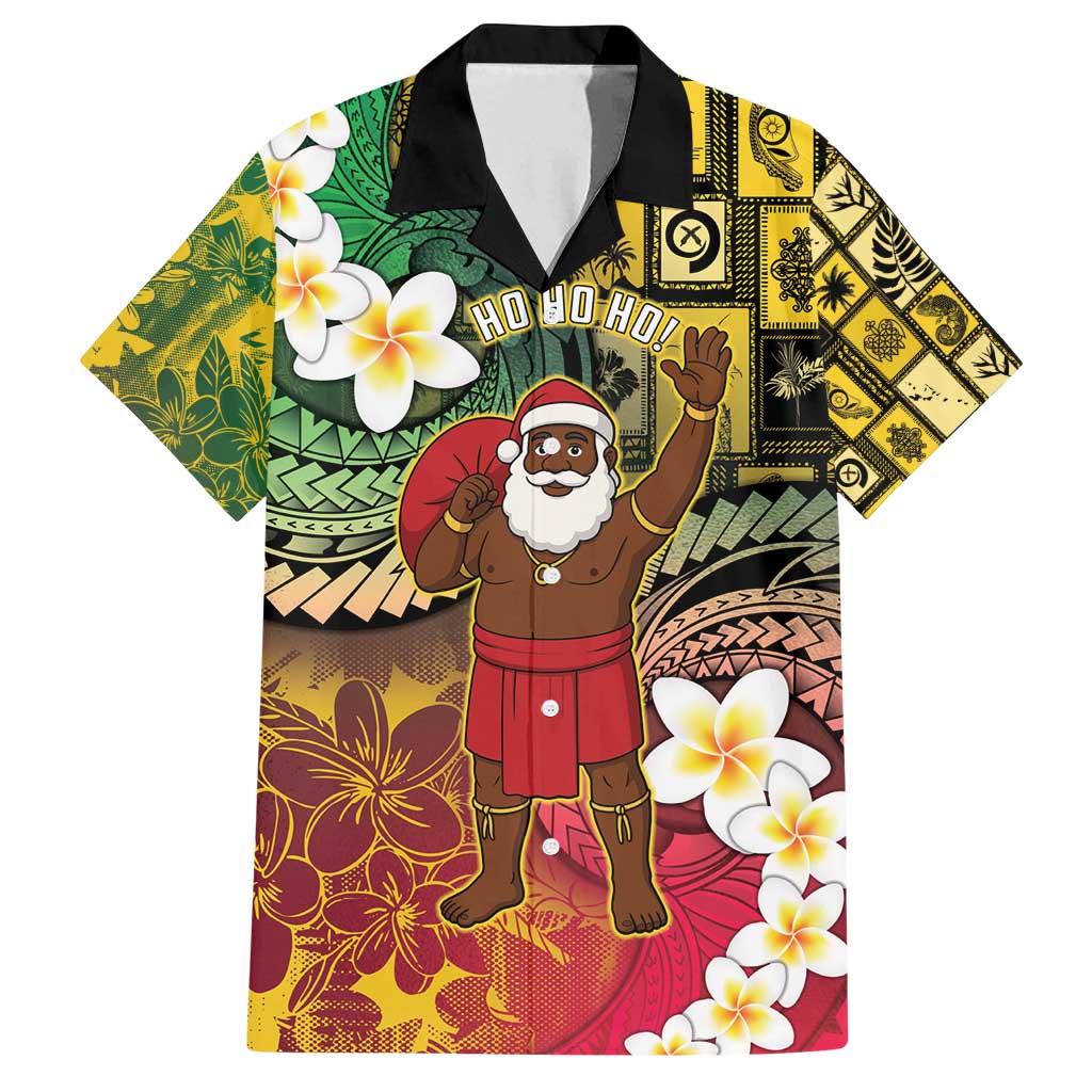 Vanuatu Christmas Family Matching Summer Maxi Dress and Hawaiian Shirt Ni-Van Santa Retro Style LT05 Dad's Shirt - Short Sleeve Colorful - Polynesian Pride