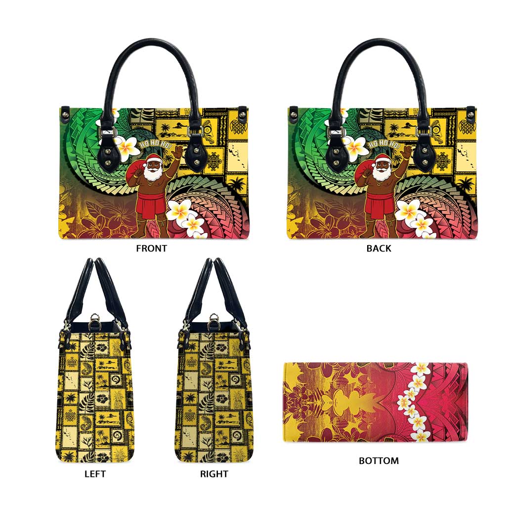 Vanuatu Christmas Leather Bag Ni-Van Santa Retro Style - Polynesian Pride