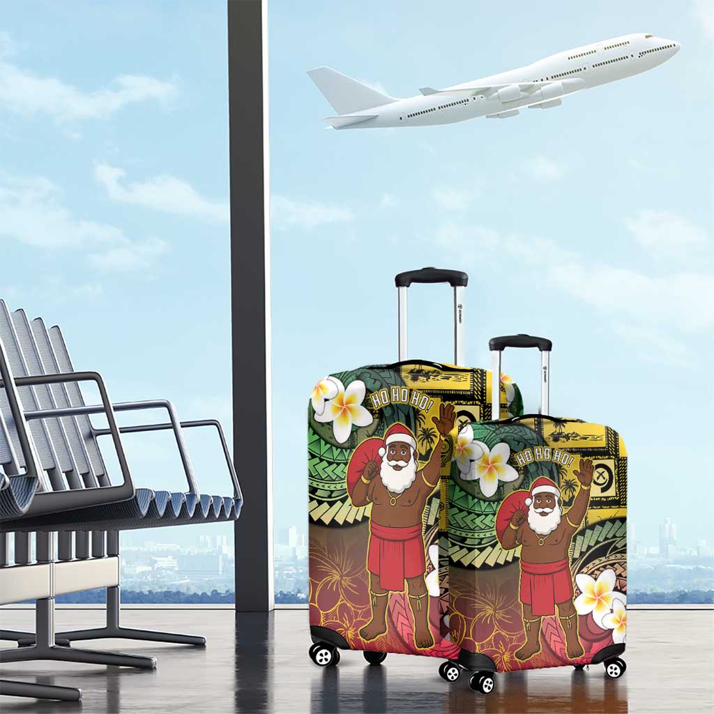Vanuatu Christmas Luggage Cover Ni-Van Santa Retro Style - Polynesian Pride