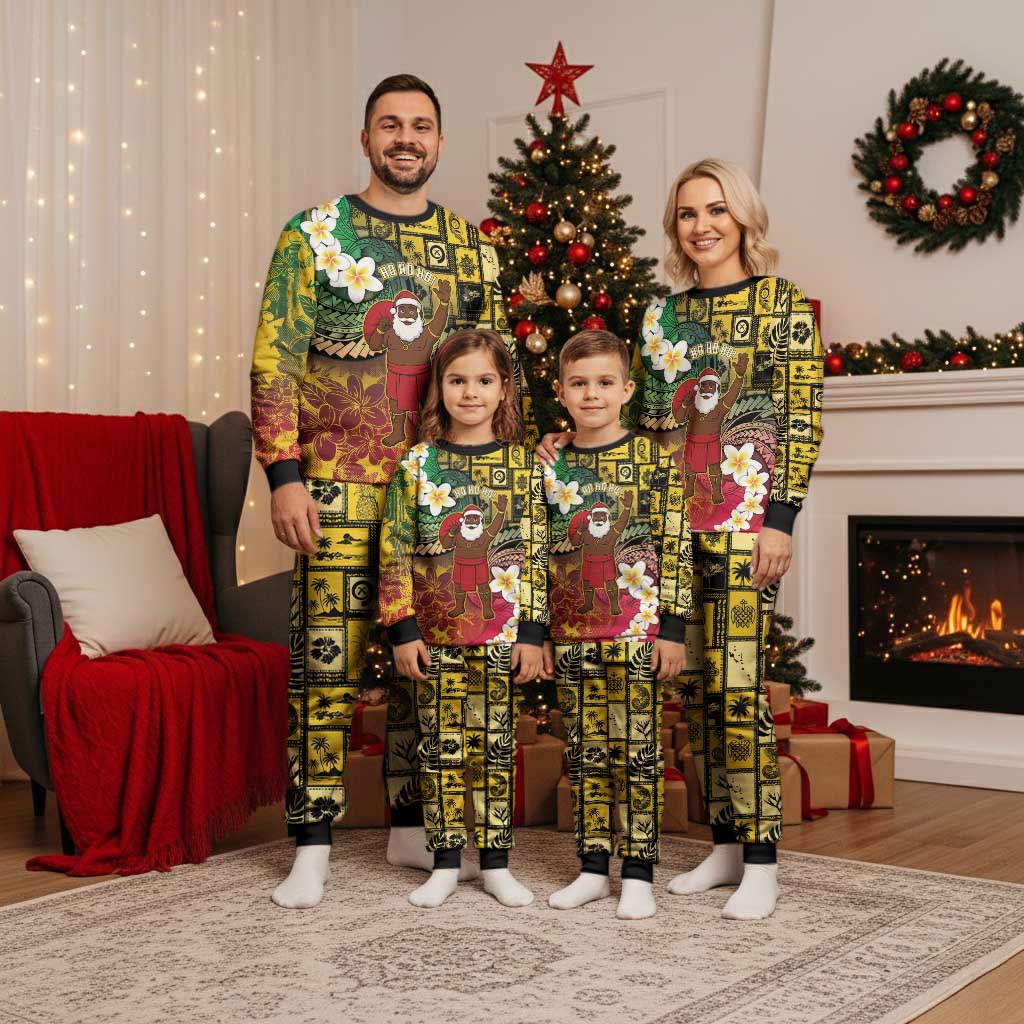 Vanuatu Christmas Pajama Set Ni-Van Santa Retro Style - Polynesian Pride