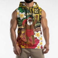 Vanuatu Christmas Sleeveless Hoodie Ni-Van Santa Retro Style - Polynesian Pride